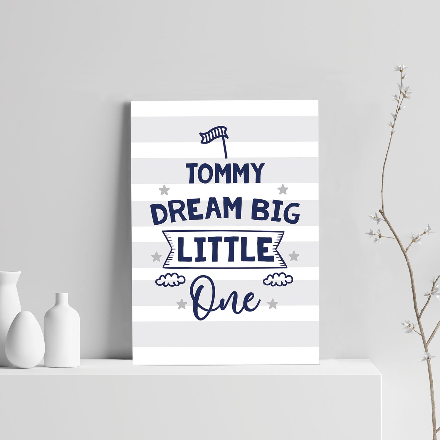 PERSONALISED Dream Big Nursery Art Prints Pictures For Baby Boys