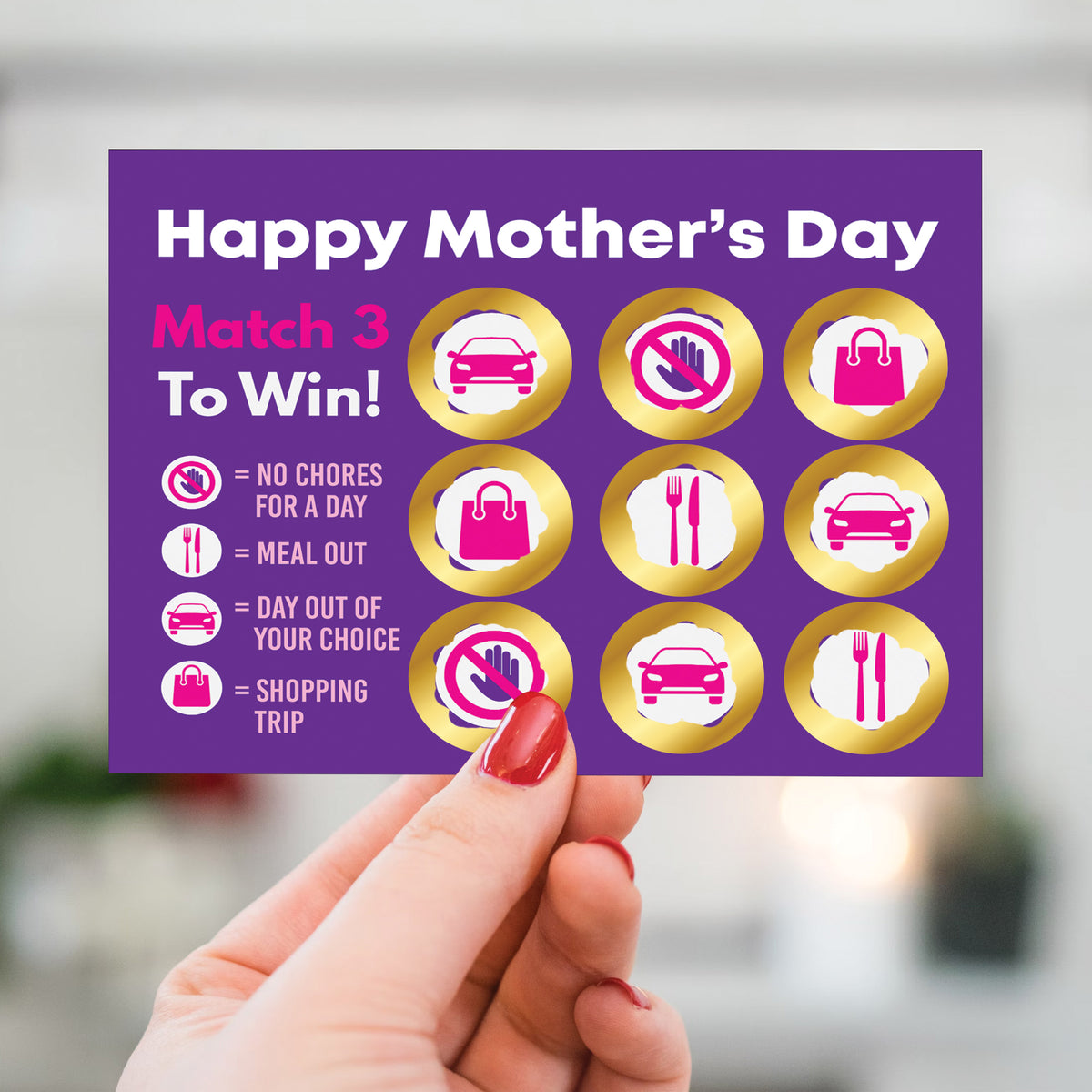 Mothers Day Gift for Mum Mother's Day Scratch Card for Mum Card