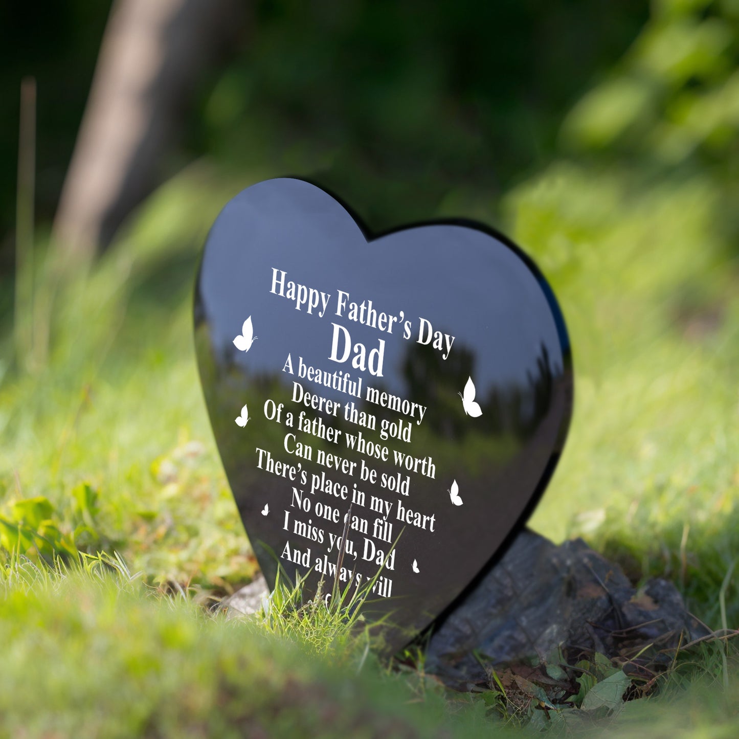 Fathers Day Memorial Plaque Dad Grave Stake Ornament Remembrance