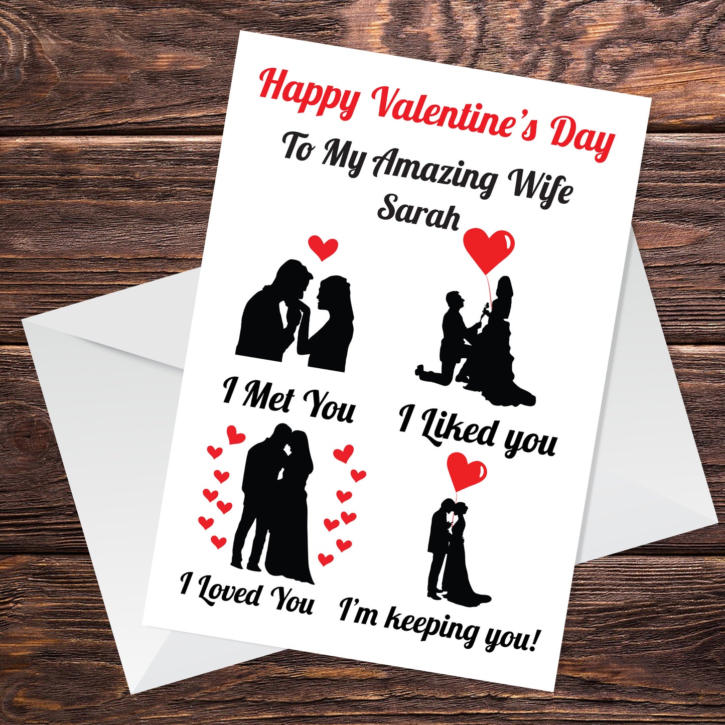 Personalised Valentines Day Card For Her Card For Wife