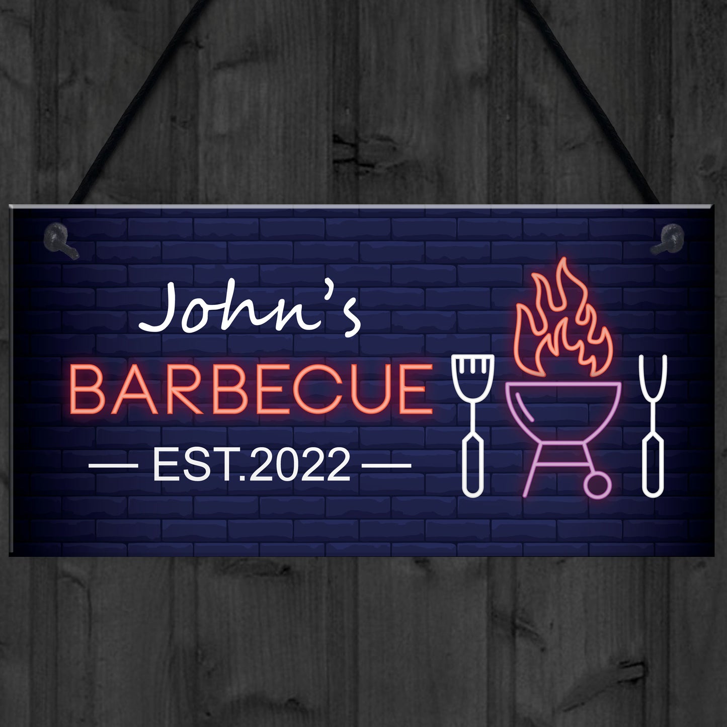 Barbecue Sign BBQ Outdoor Garden Shed Sign Personalised Decor