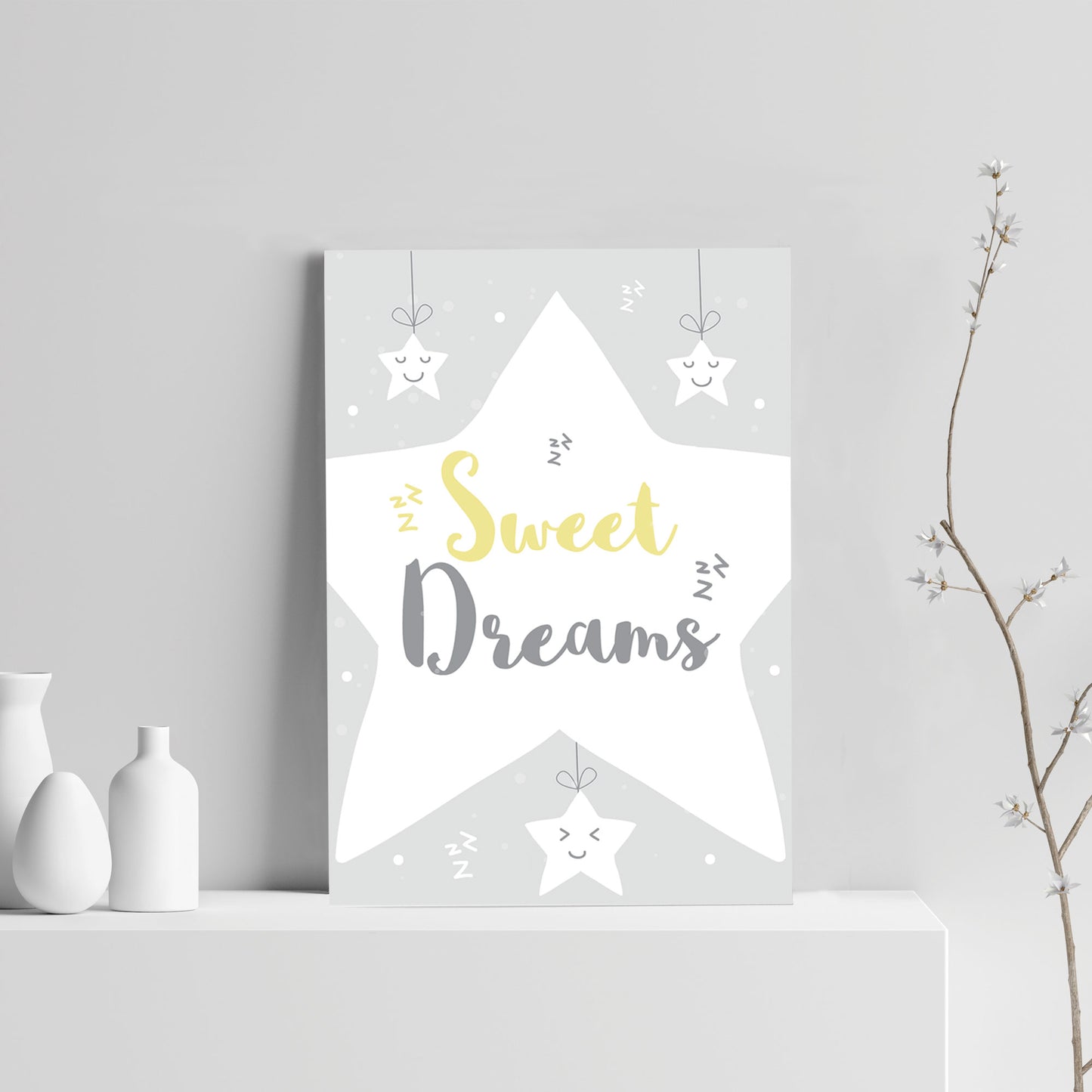 Grey Yellow Nursery Prints Nursery Wall Pictures Baby Room Decor