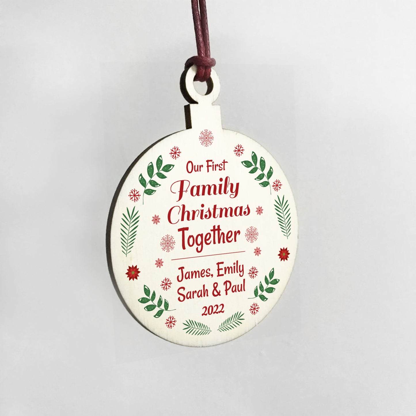 Personalised Bauble Family Christmas Decoration Gift For Family
