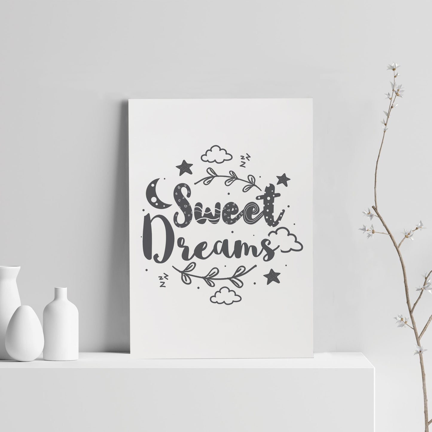 Cute Bedroom Sign Grey Nursery Print For Baby Girl Boy Bedroom