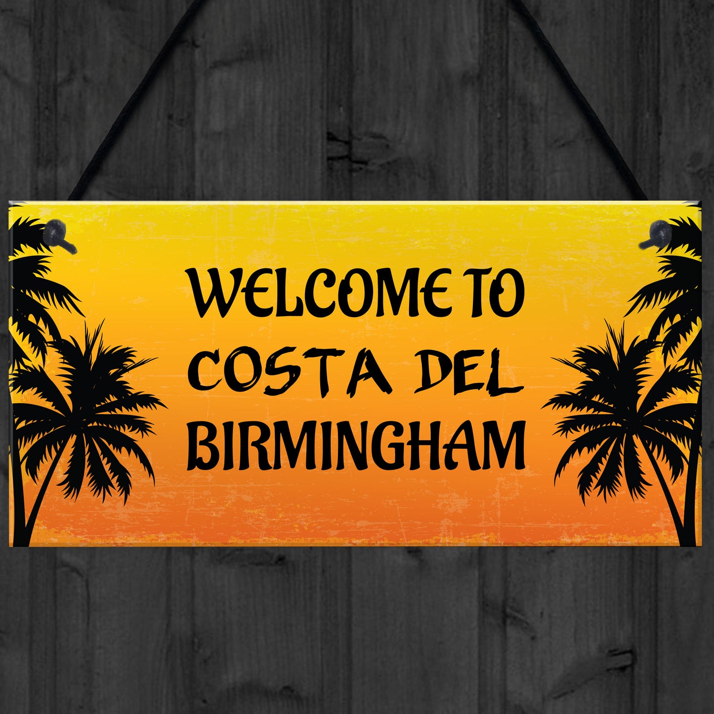 Funny Garden Sign Costa Del Shed Summerhouse Personalised Sign