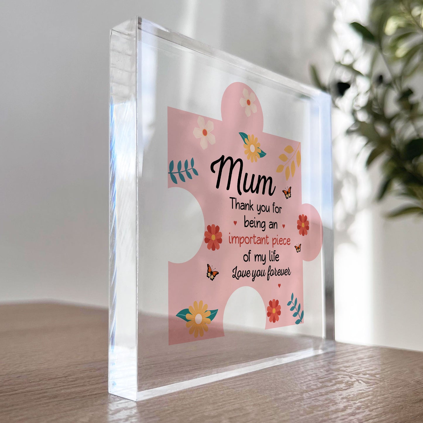 Acrylic Block Puzzle Piece For Mummy Mum Love Hearts Cute