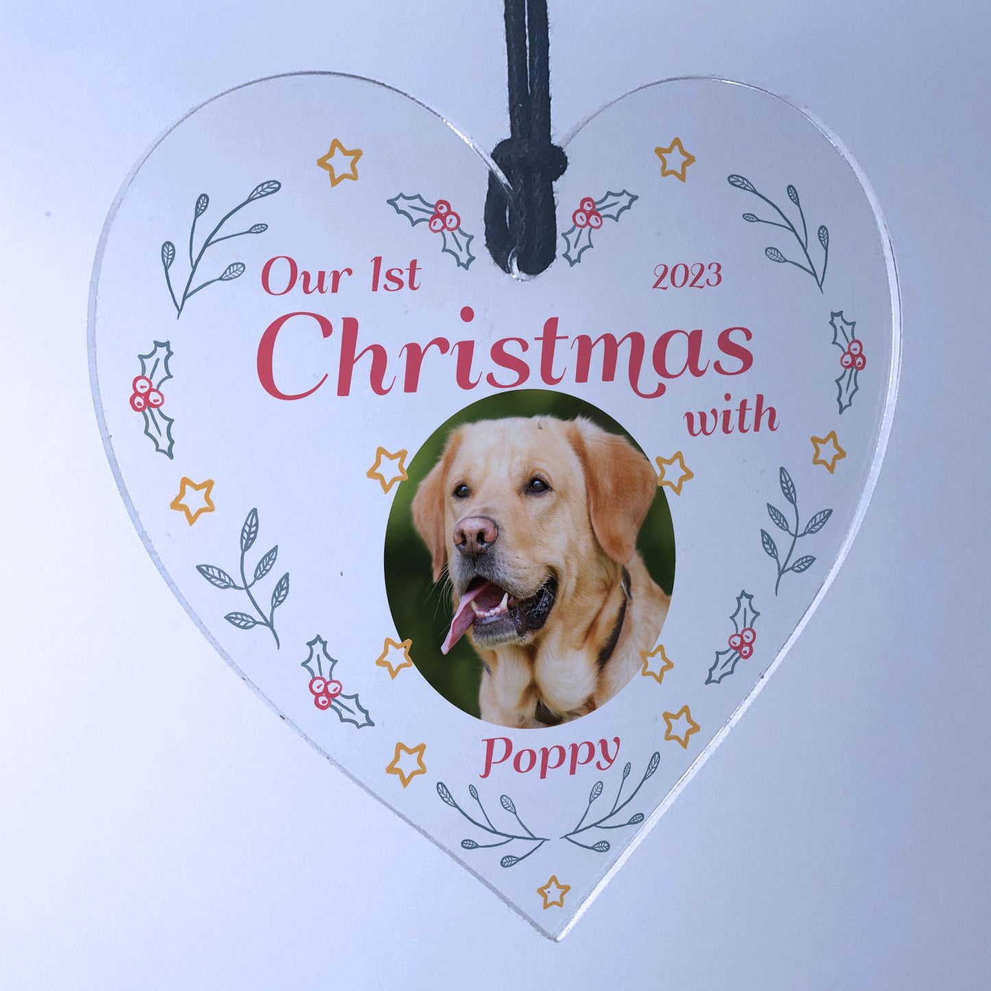 Dogs 1st Christmas Bauble Personalised Photo Christmas Decor