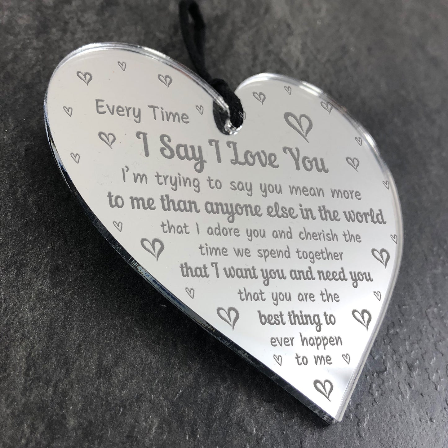 I Love You Plaque Heart Anniversary Gift For Husband Wife
