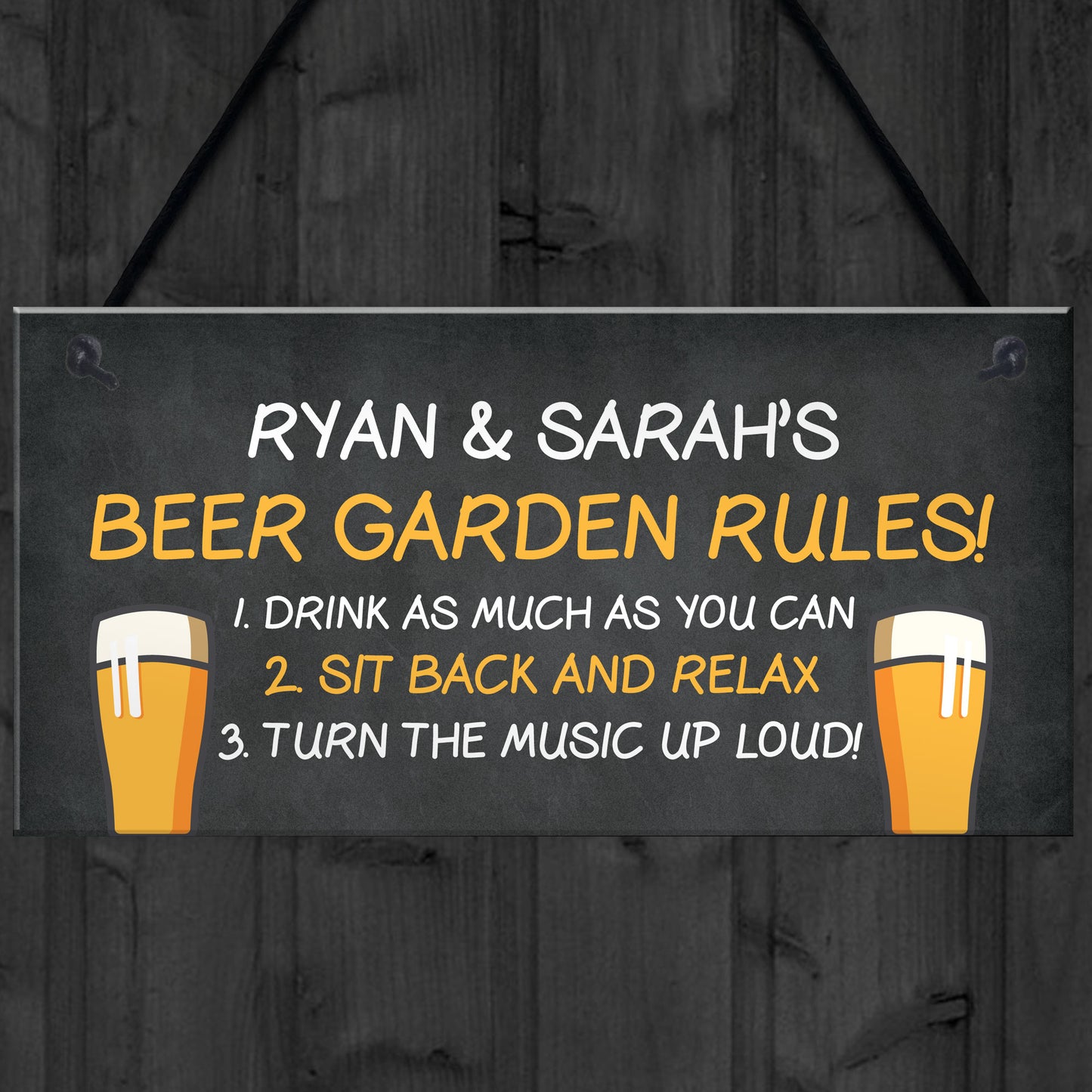 Personalised Beer Garden Sign Rules Sign Man Cave Garden Plaque
