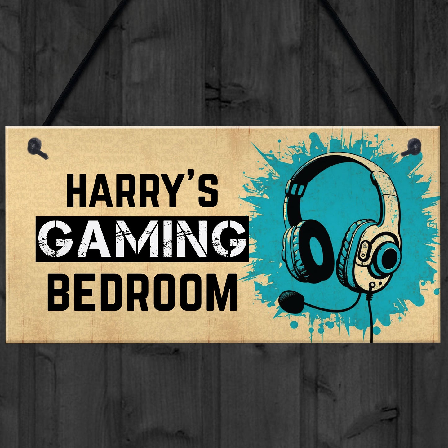 Personalised Gaming Bedroom Sign Gamer Gift For Son Brother Dad