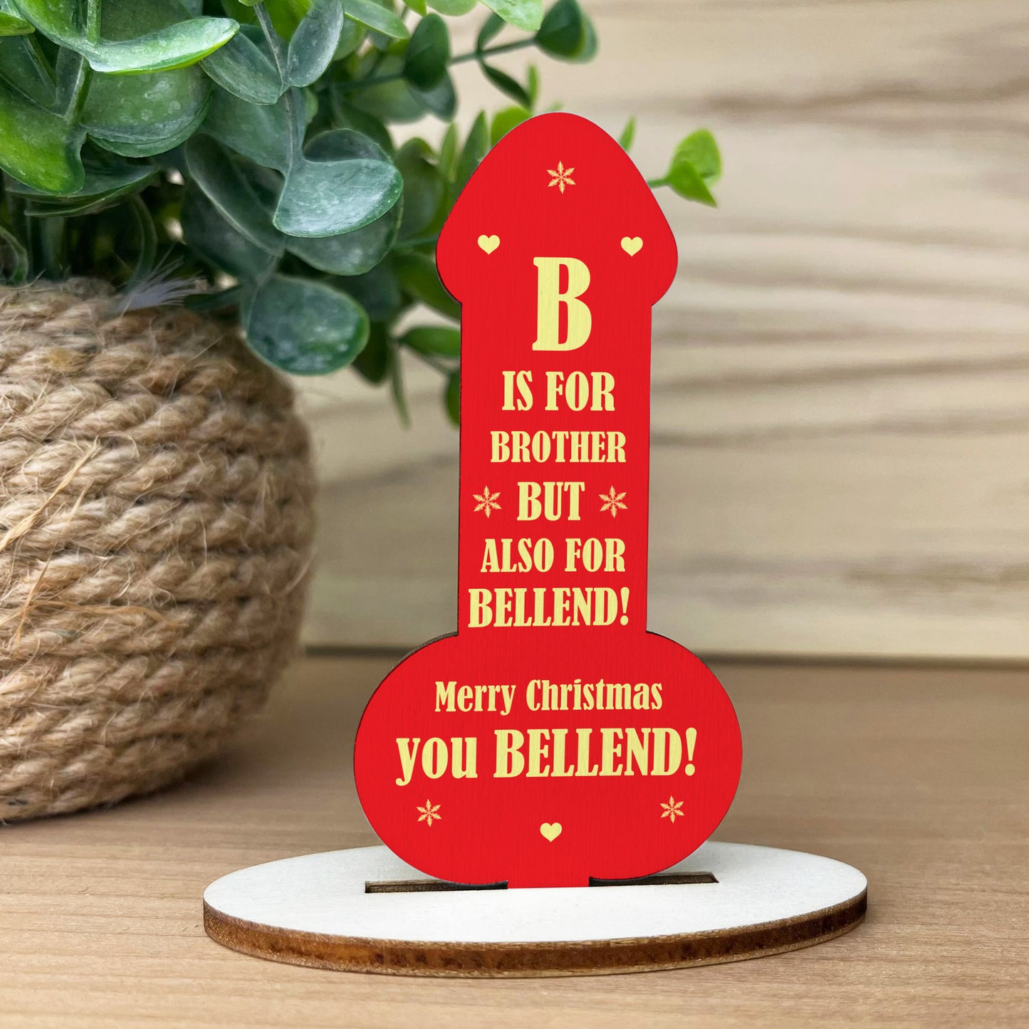 Funny RUDE Brother Gift For Christmas Wooden Plaque Funny Gift
