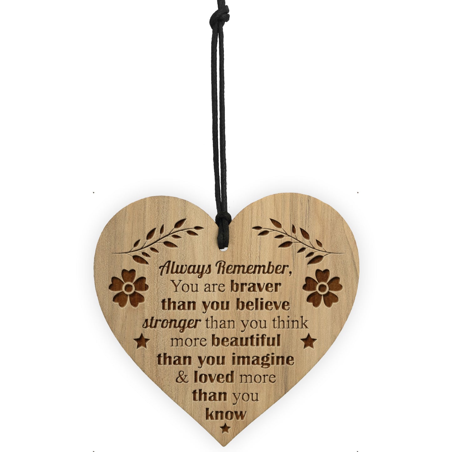 Braver Stronger Beautiful Plaque Engraved Heart Friendship Gifts