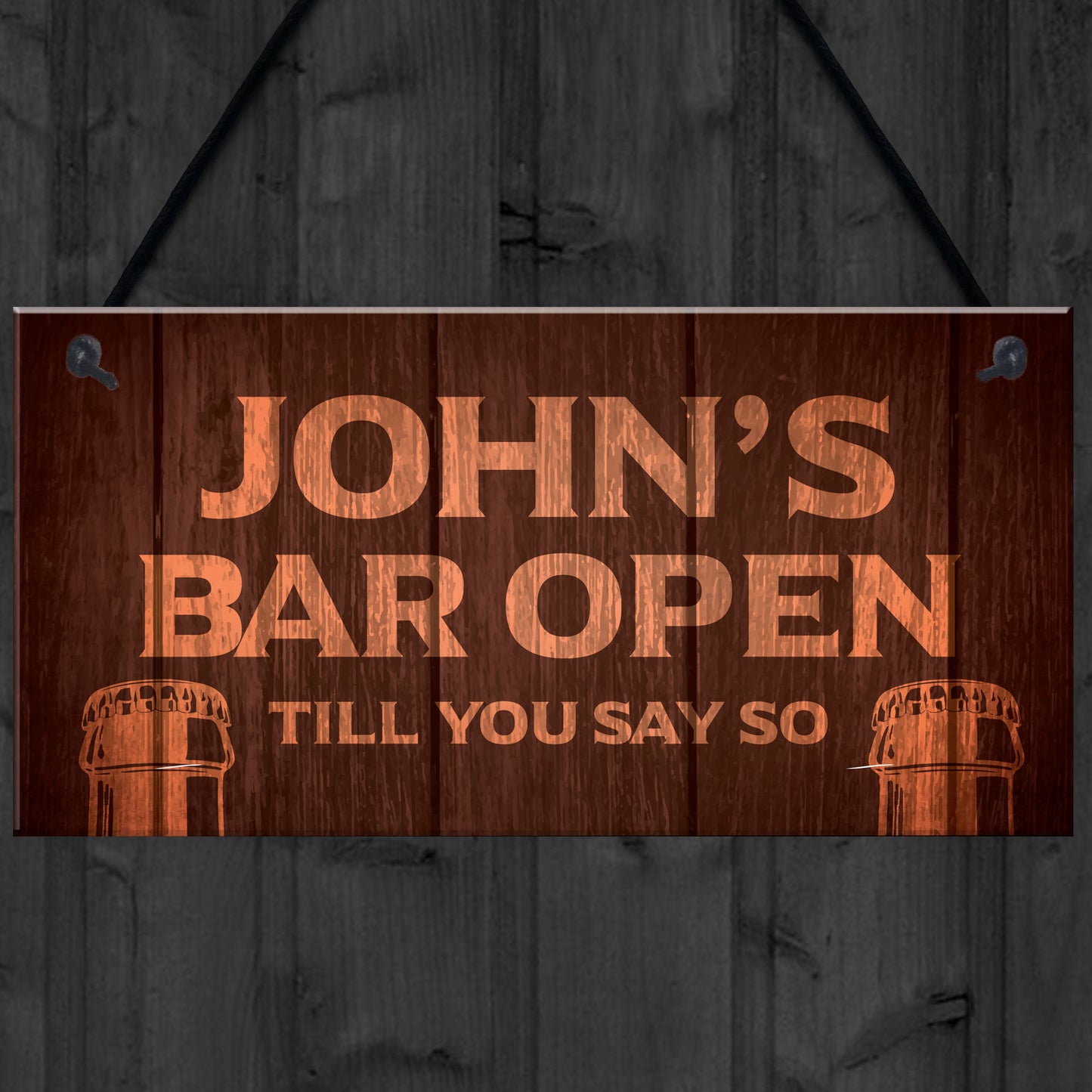 PERSONALISED Open Bar Sign Novelty Home Bar Hanging Signs