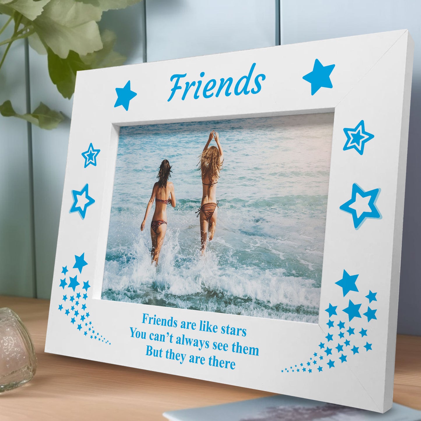 Friends Are Like Stars Wooden Photo Frame Gift For Birthday