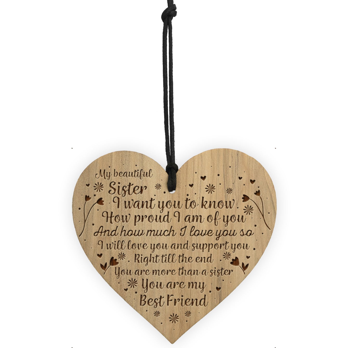Gift For SISTER Engraved Heart Birthday Christmas Gift
