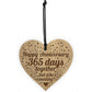 1st Anniversary Present Engraved Heart Boyfriend Girlfriend Gift