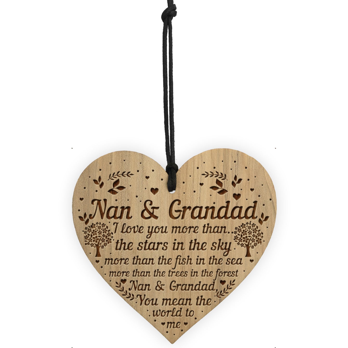 Nan And Grandad Sign Engraved Heart Gift For Grandparents