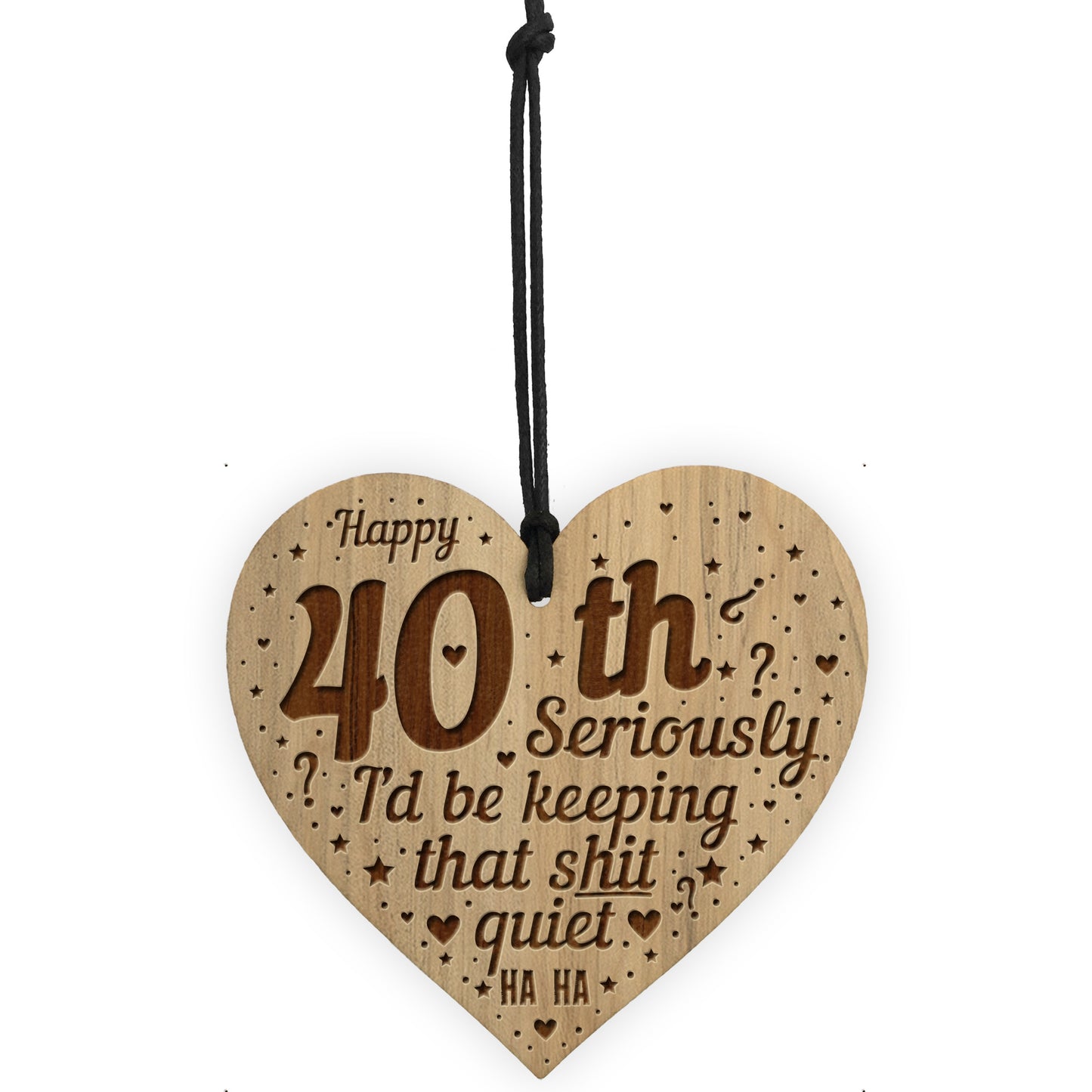 Funny 40th Birthday Card Engraved Heart 40th Birthday Gifts