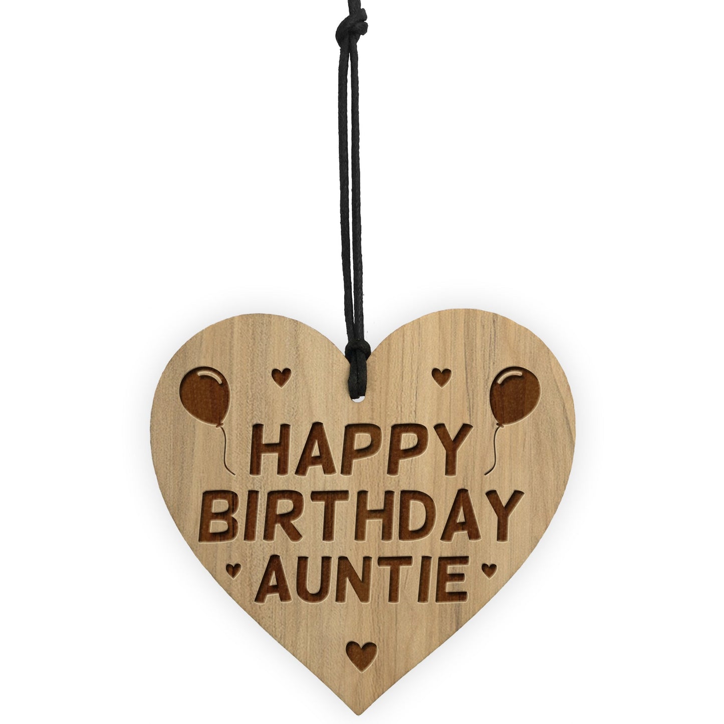 Birthday Gift For Auntie Wood Engraved Heart 30th 40th 50th