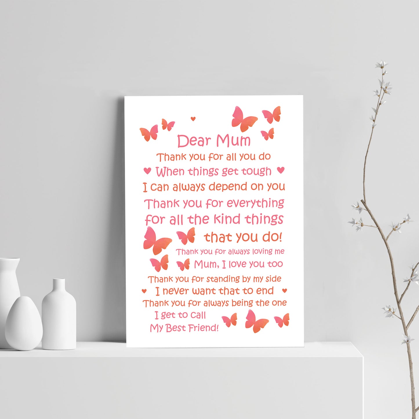 Christmas Birthday Gifts For Mum From Daughter Son Print Poem
