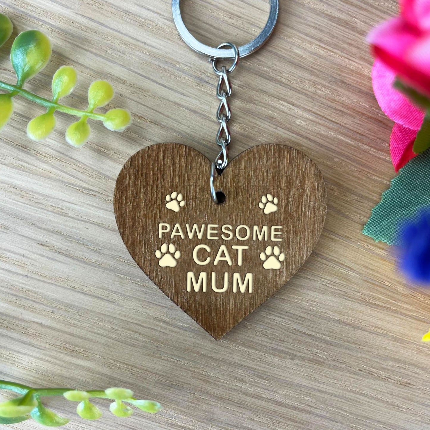 Funny Birthday Gift From Cat Engraved Keyring CAT MUM Gift Joke