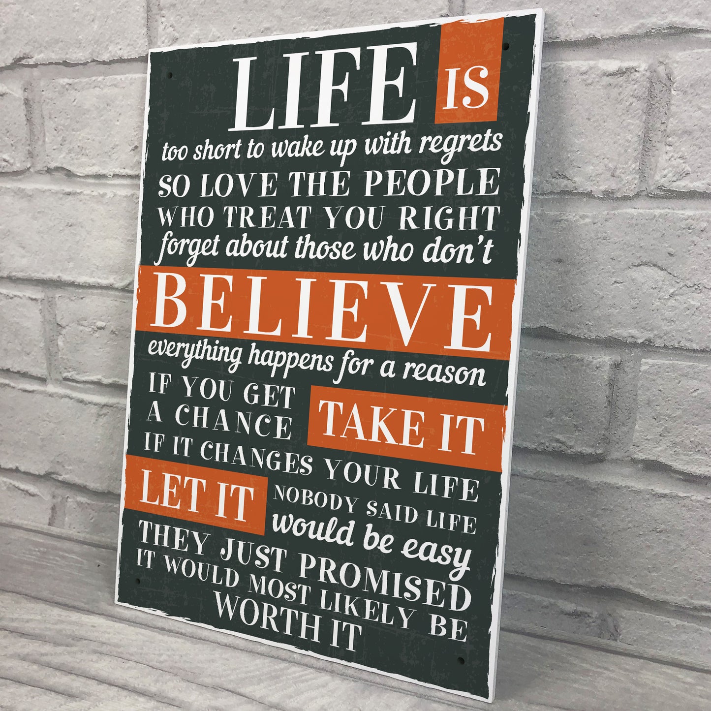 Life Inspirational Sign Best Friend Vintage Shabby Chic Plaques
