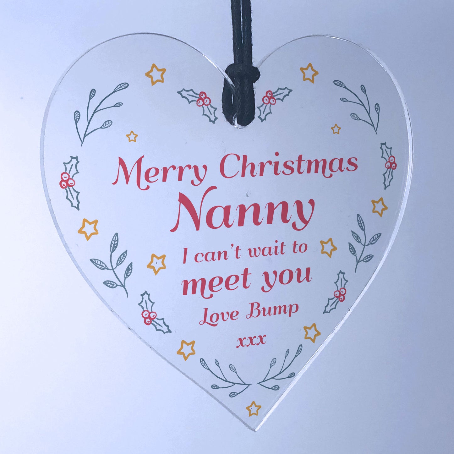 Christmas Gift For Nanny From Bump Acrylic Heart Bump Gifts