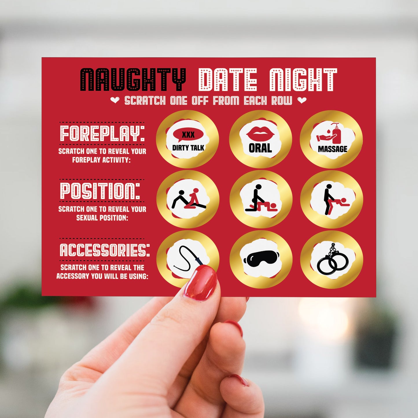 Naughty Date Night Scratch Card Valentines Day Anniversary Gift