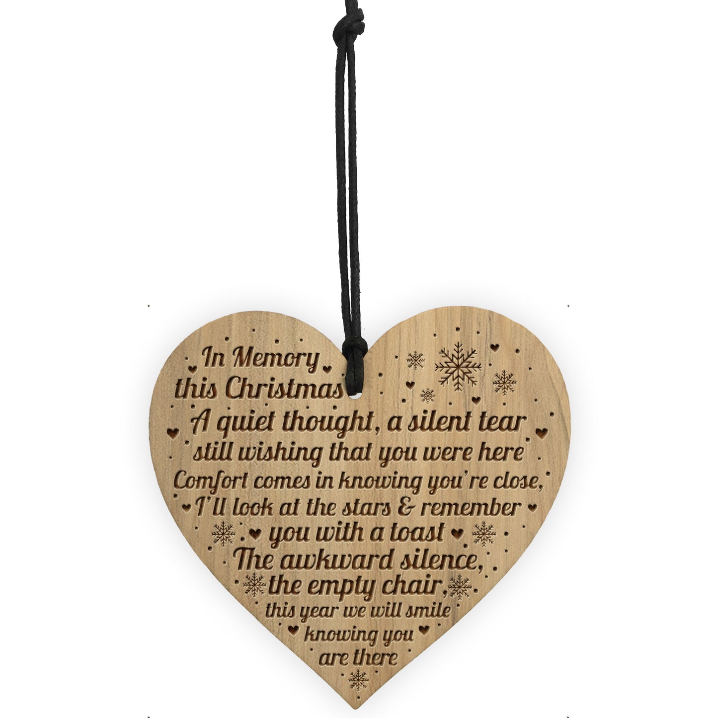 Memorial Bauble Gift For Christmas Tree Engraved Heart Decor