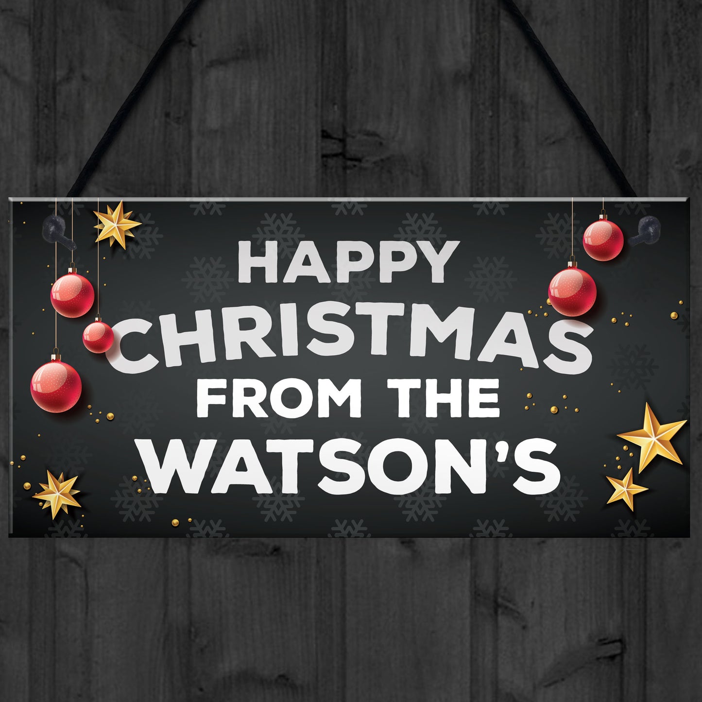 Happy Christmas From The 'Surname' Plaque Personalised Sign