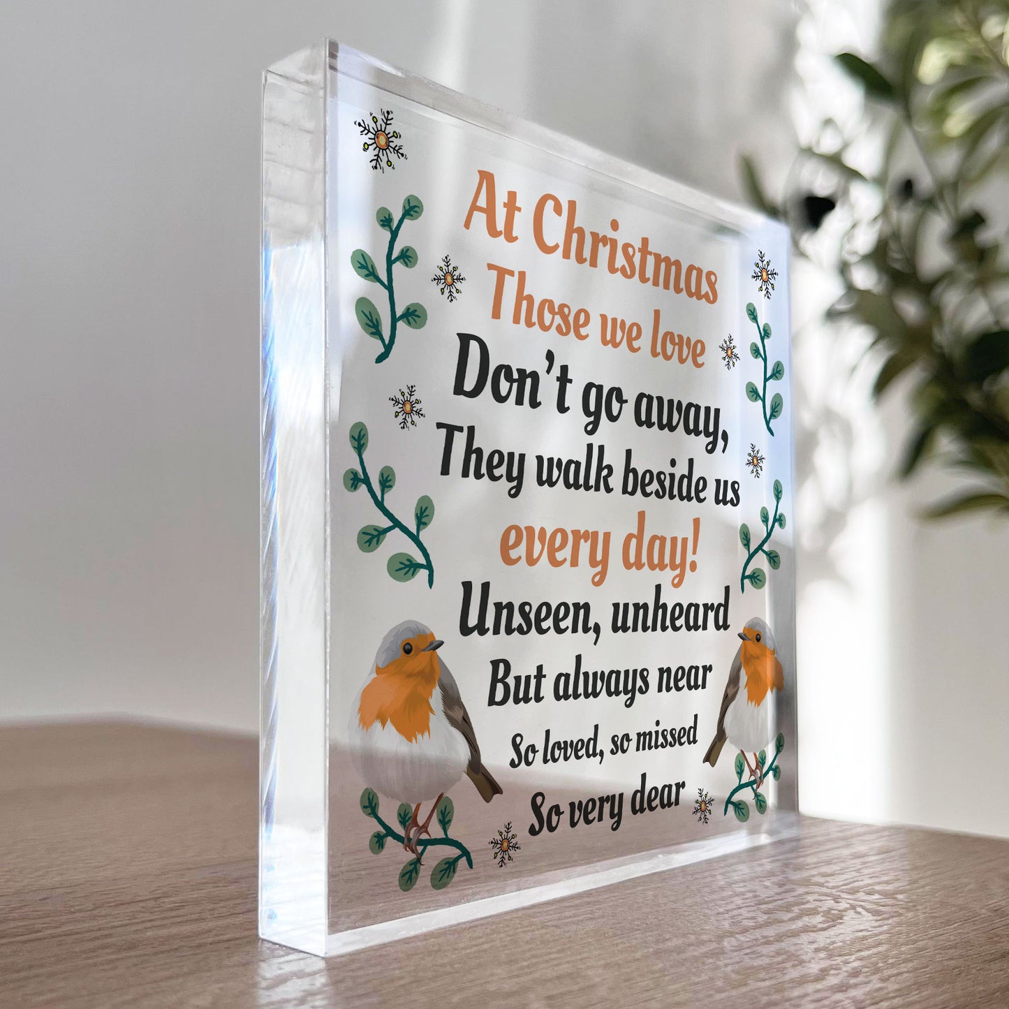 Christmas Memorial Remembrance Plaque Decoration For Mum Dad Nan