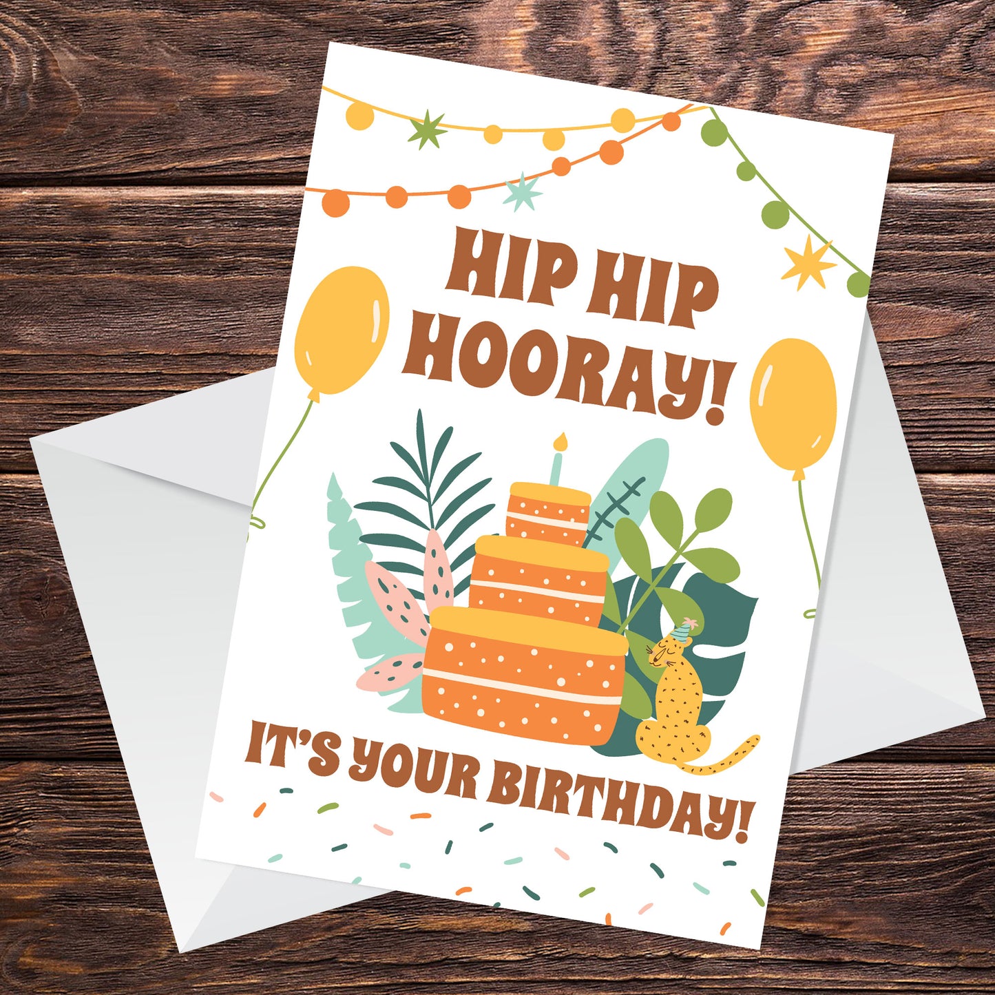 Its Your Birthday Cute Floral Animal Print Birthday Card