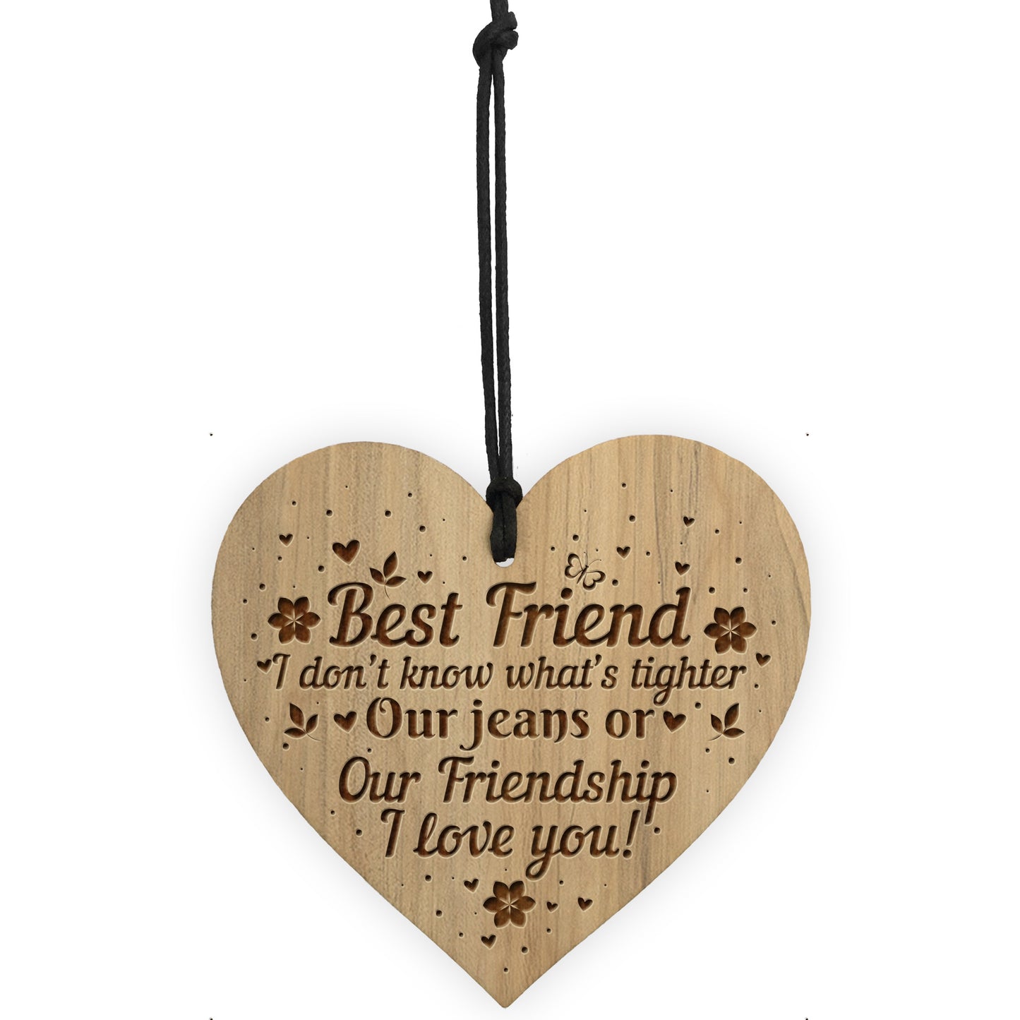 Best Friend Sign Engraved Hanging Heart Friendship Plaque