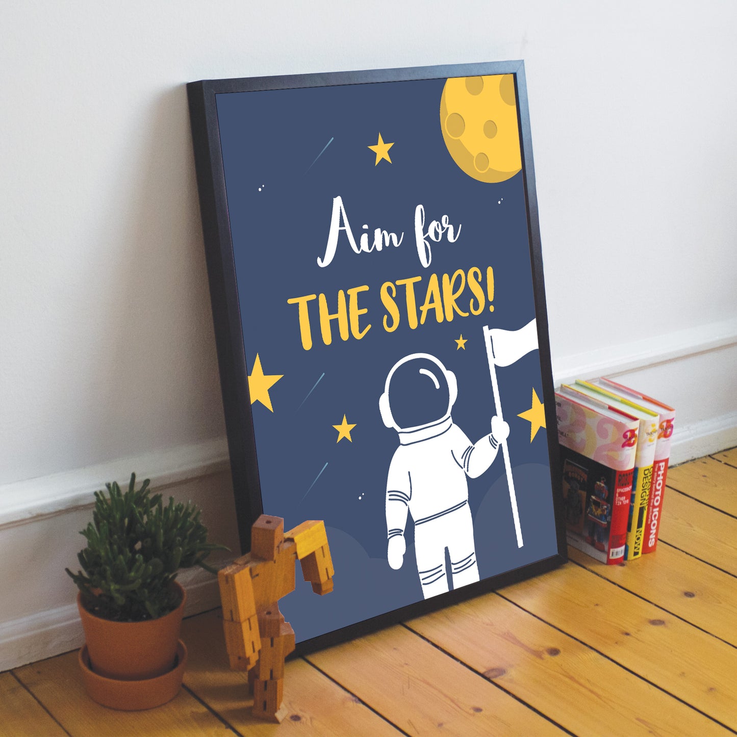 FRAMED Space Wall Art Boys Bedroom Decoration Baby Nursery Print