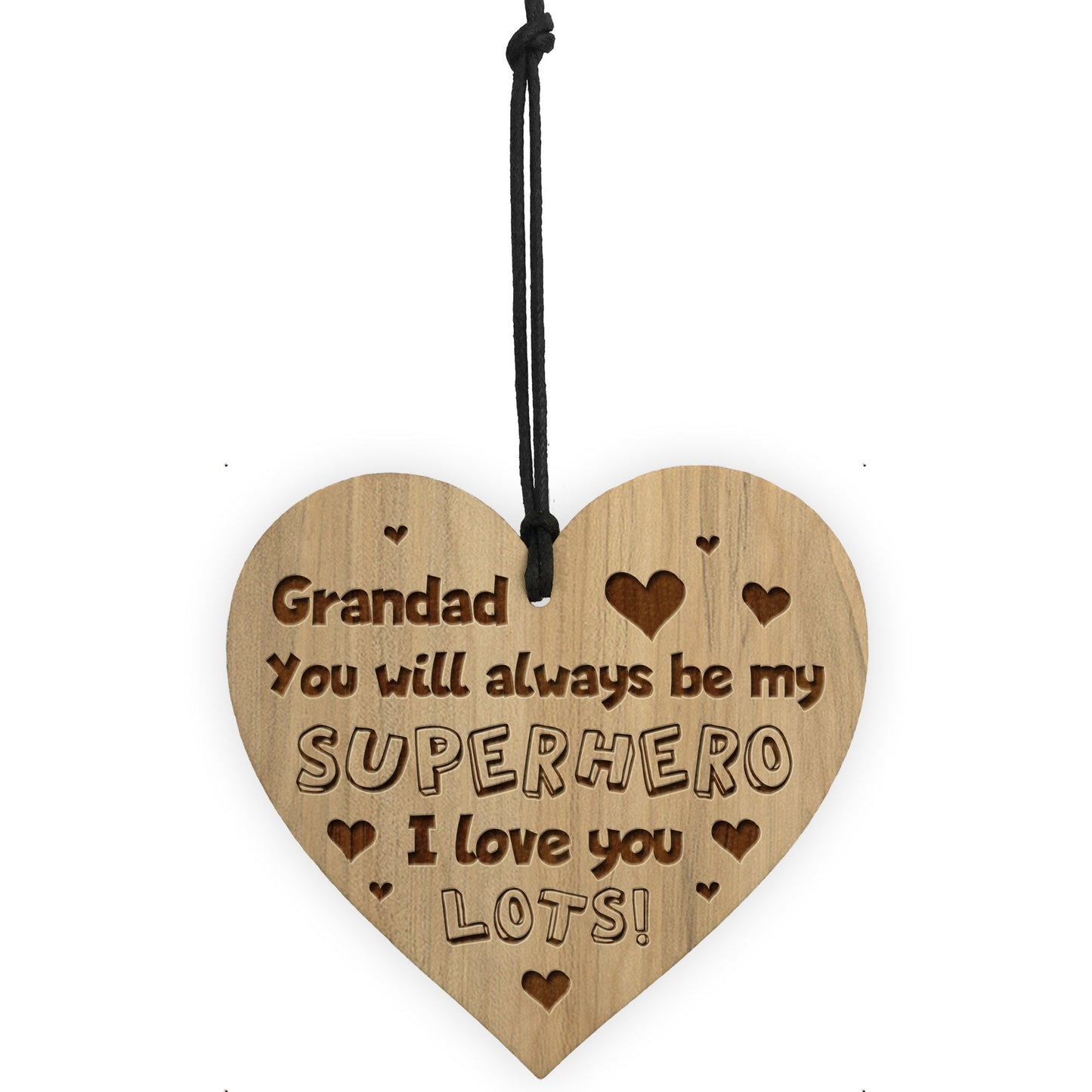 Grandad Gift Birthday Christmas Superhero Engraved Heart Gift