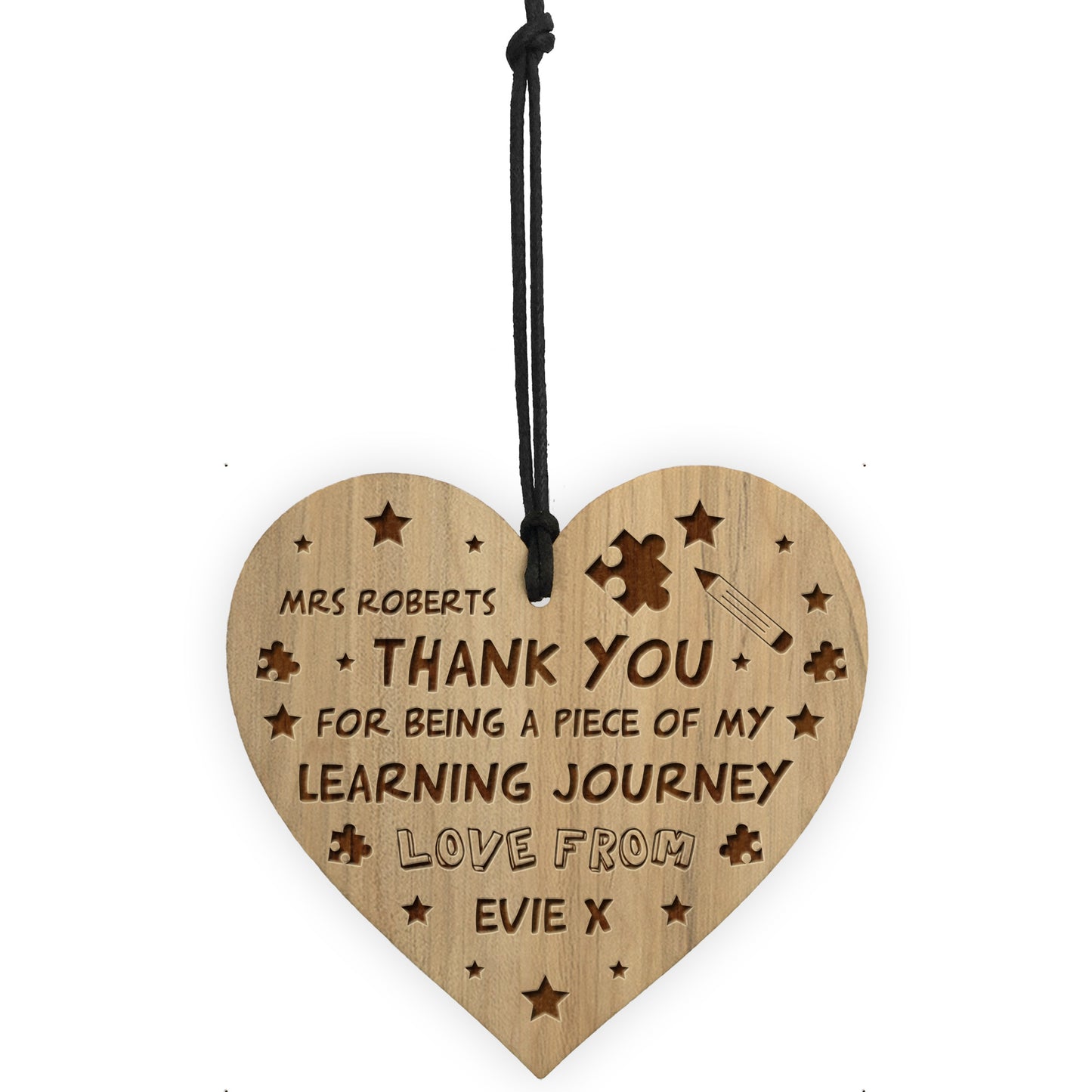 Thank You Gift For Him Her TEACHER GIFT Engraved Heart