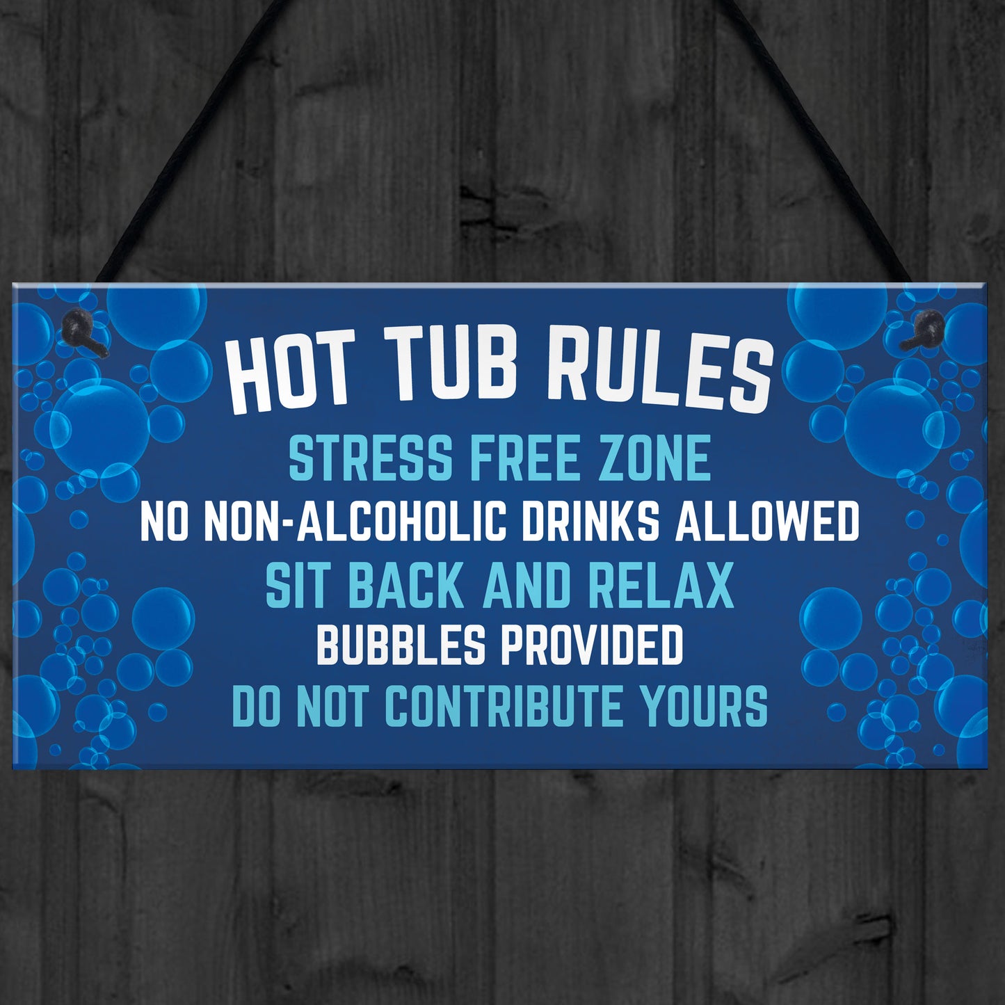 Hanging Hot Tub Rules Plaque Funny Garden Sign For Hot Tub
