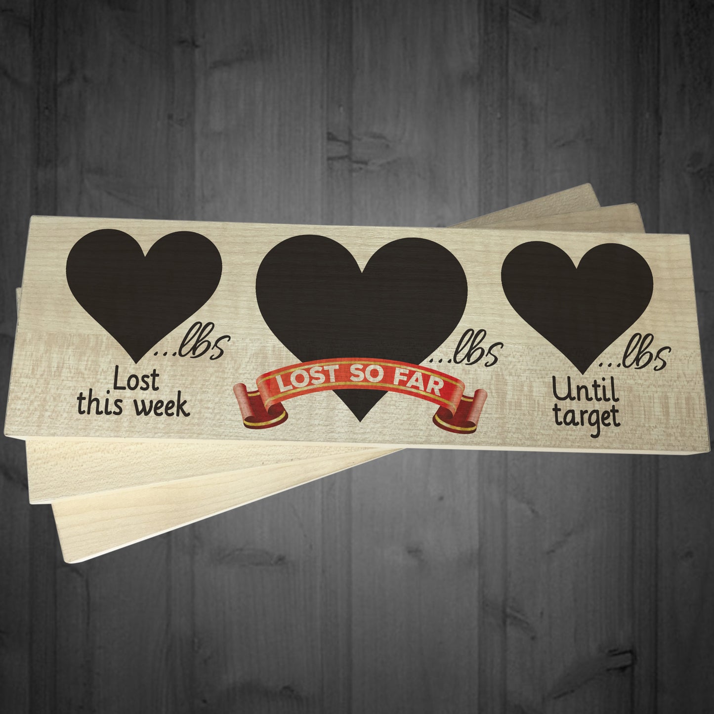 Weight Loss Record Wooden Freestanding Plaque Progress Sign