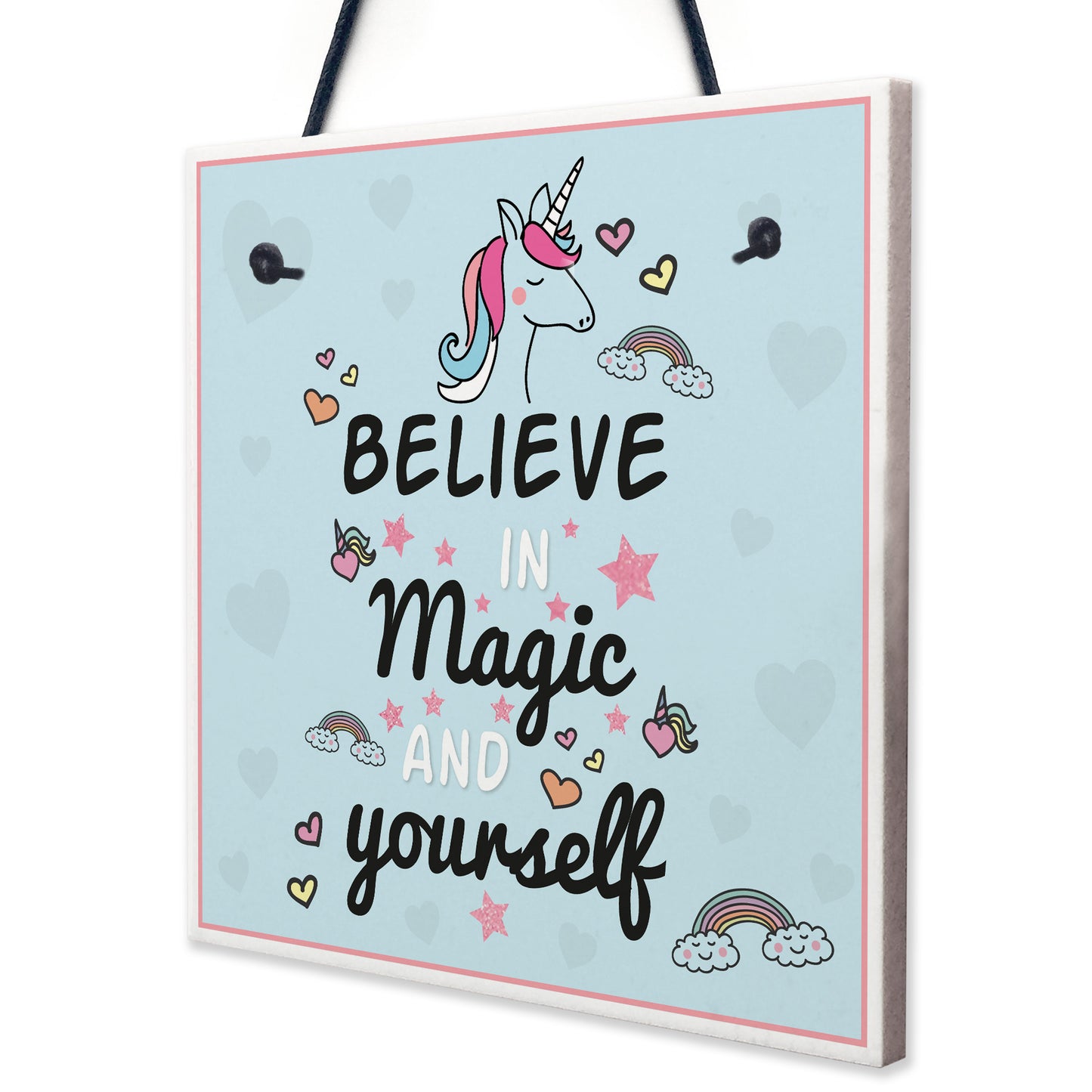 Believe In Magic and Yourself Unicorn Wall Plaque Sign