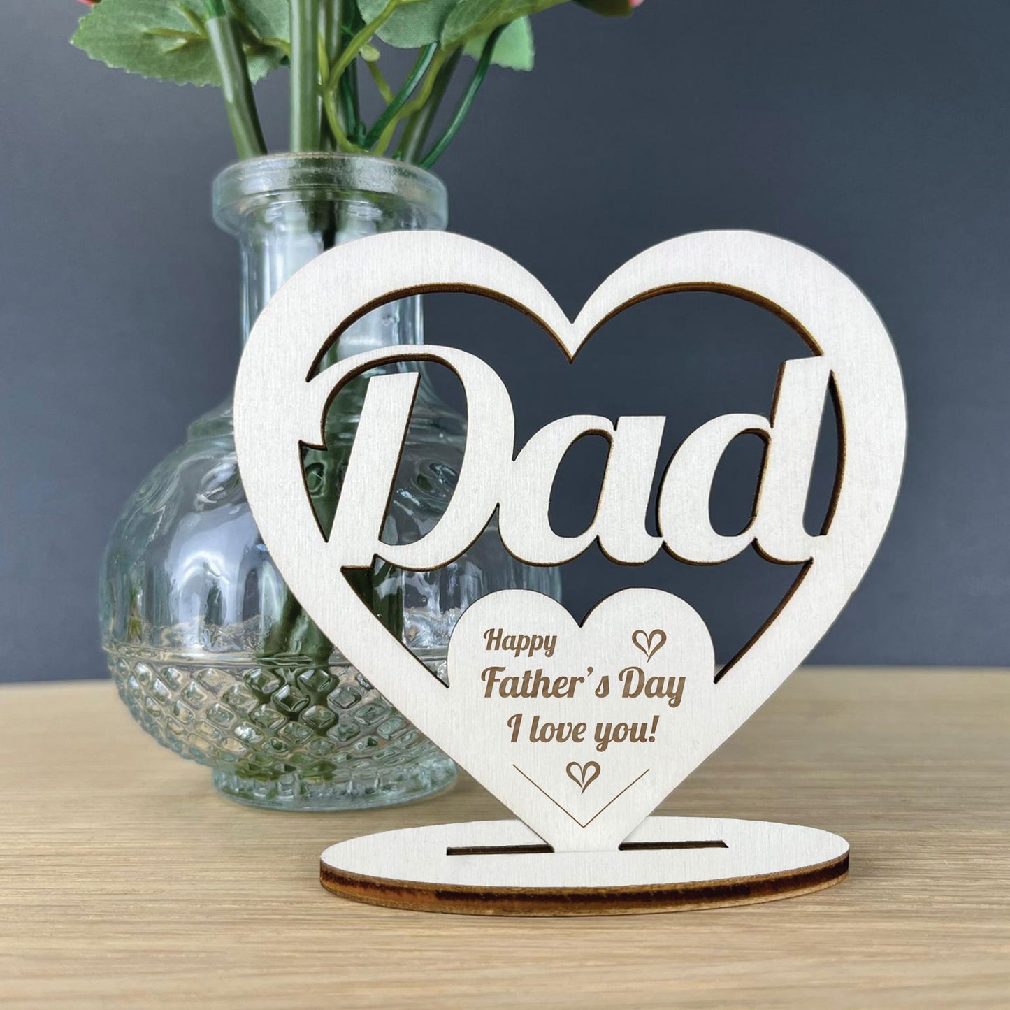 Dad Gift Ideas Wood Standing Heart Fathers Day Gift Dad Gifts