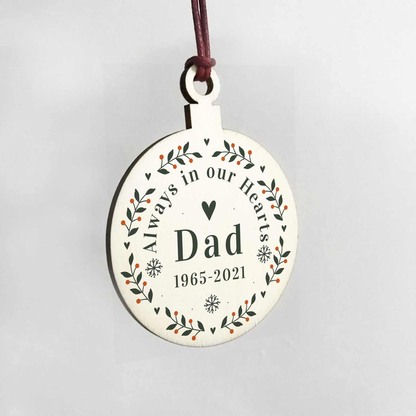 Personalised Rememberance Christmas Ornament Dad Memorial