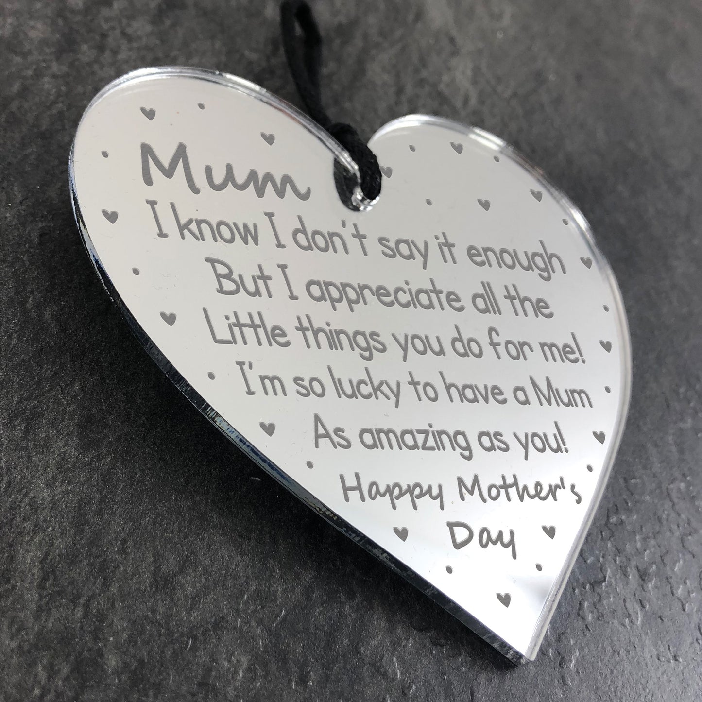 Mothers Day Gift For Mum From Daughter Son Engraved Heart