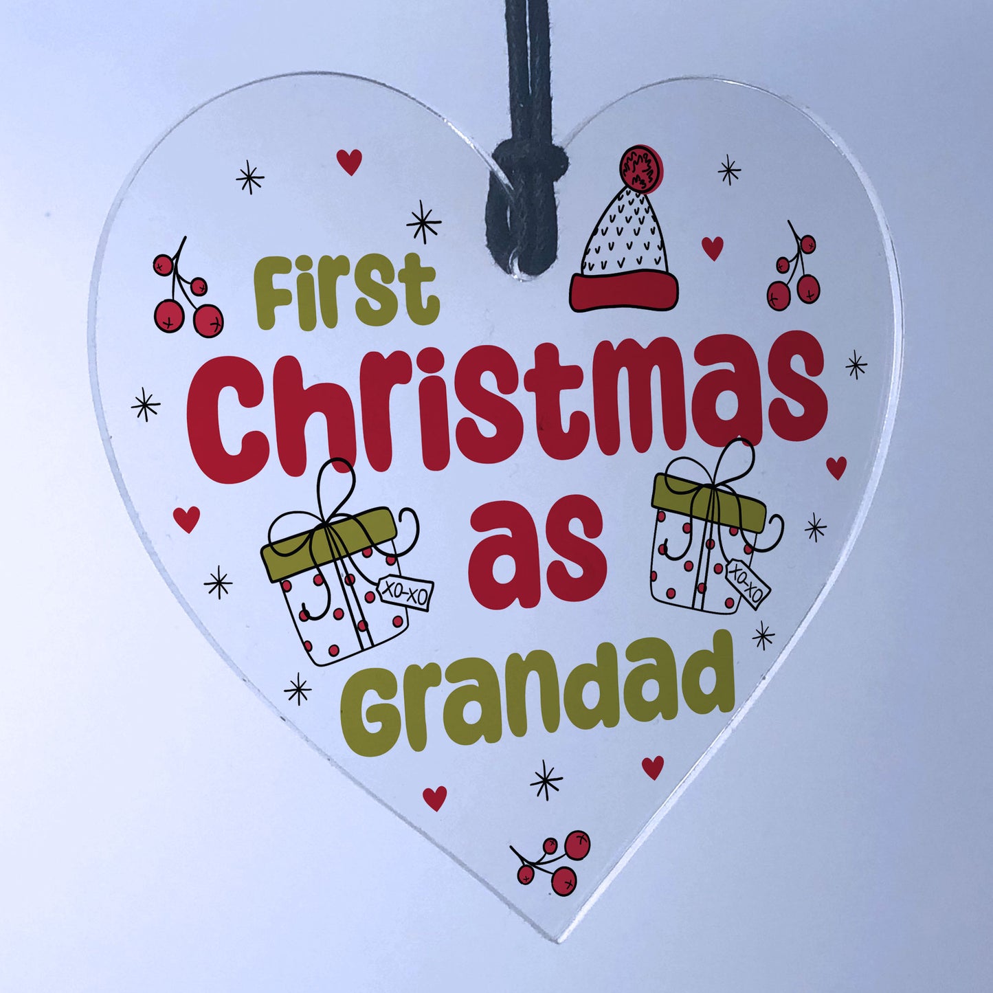 Christmas Decoration 1st Christmas As Grandad Gift Acrylic Heart