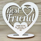 Best Friend Plaque Friendship Gift Engraved Wood Heart Thank You