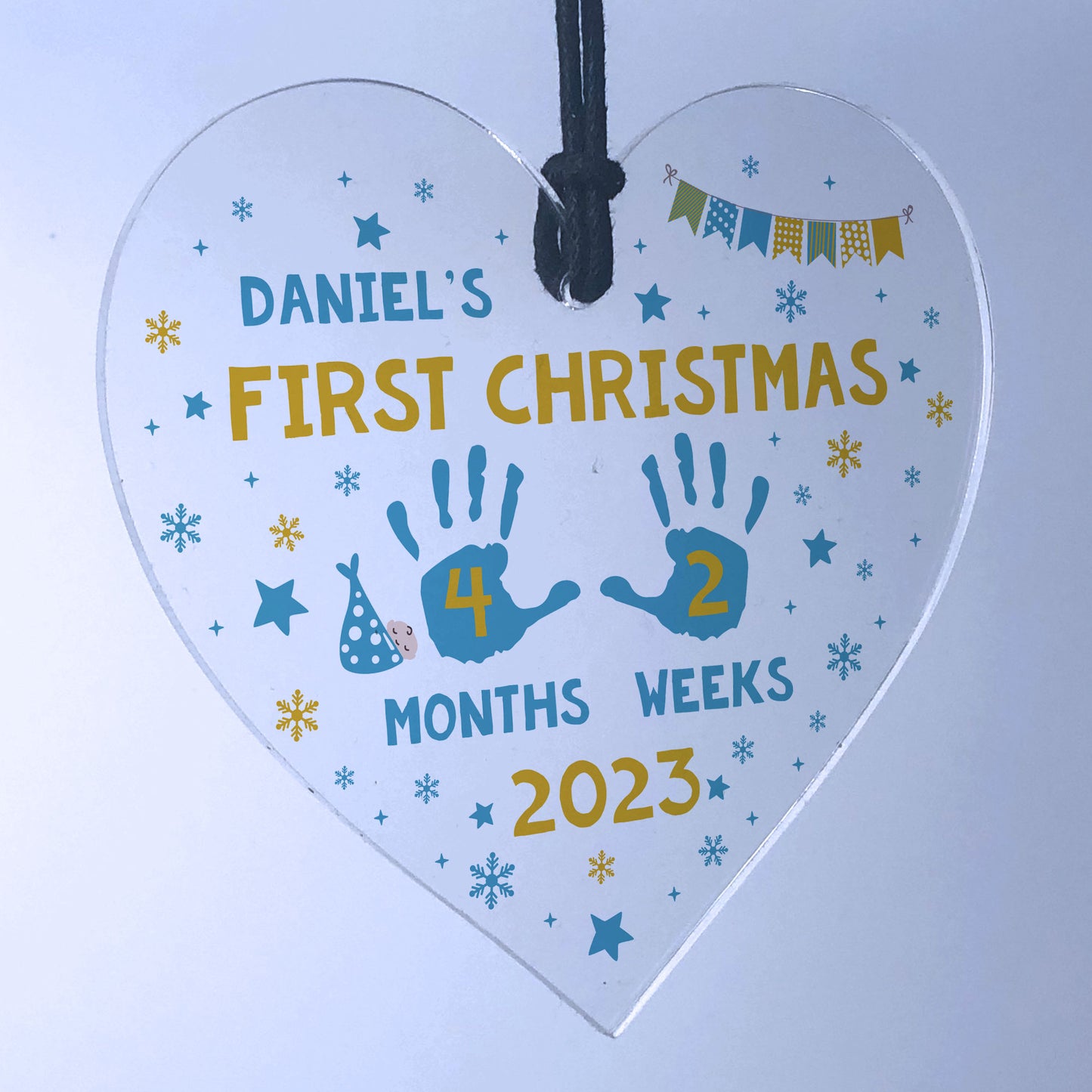 First Christmas Decoration For Baby Boy Girl Personalised Heart