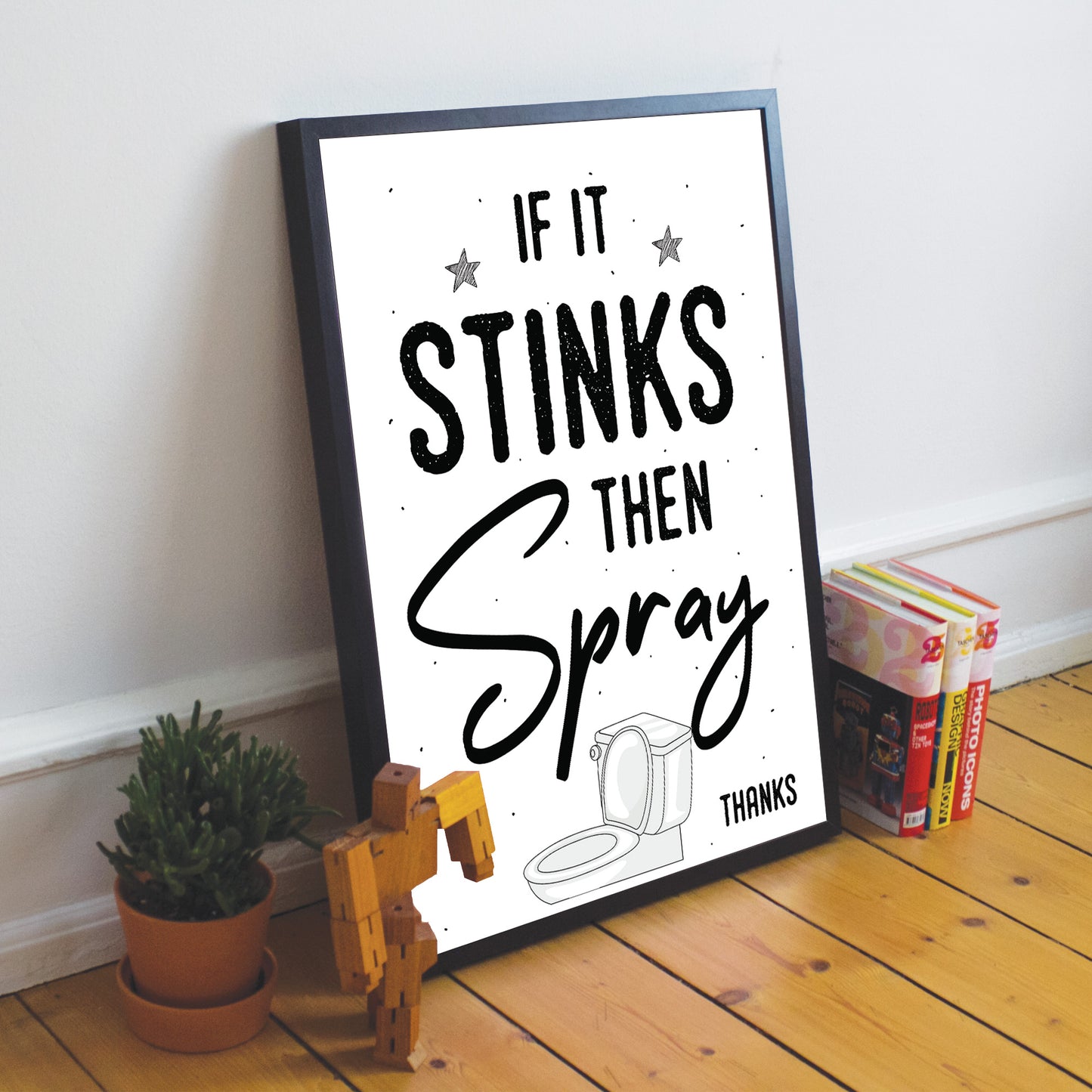 Bathroom Prints Funny Toilet Sign Loo Sign Toilet Decor Framed