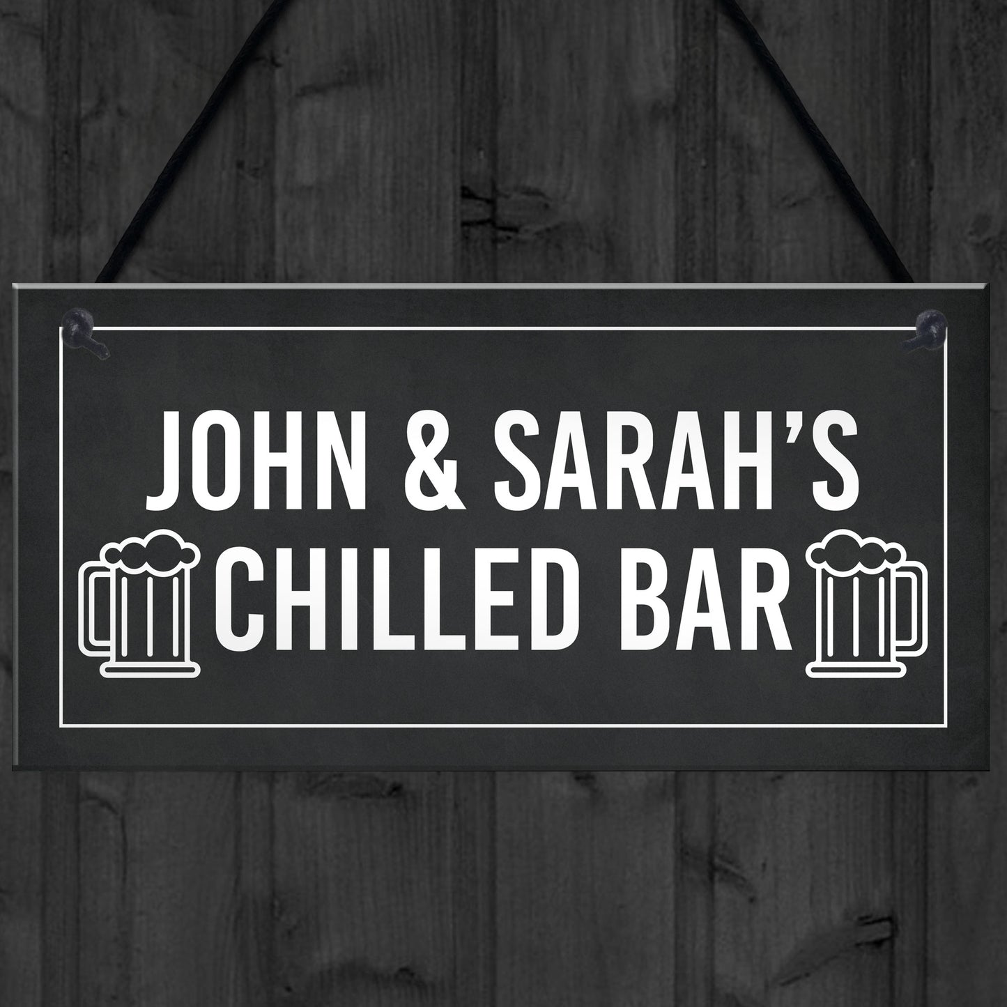 Personalised Home Bar Sign CHILLED BAR Hanging Garden Pub Sign