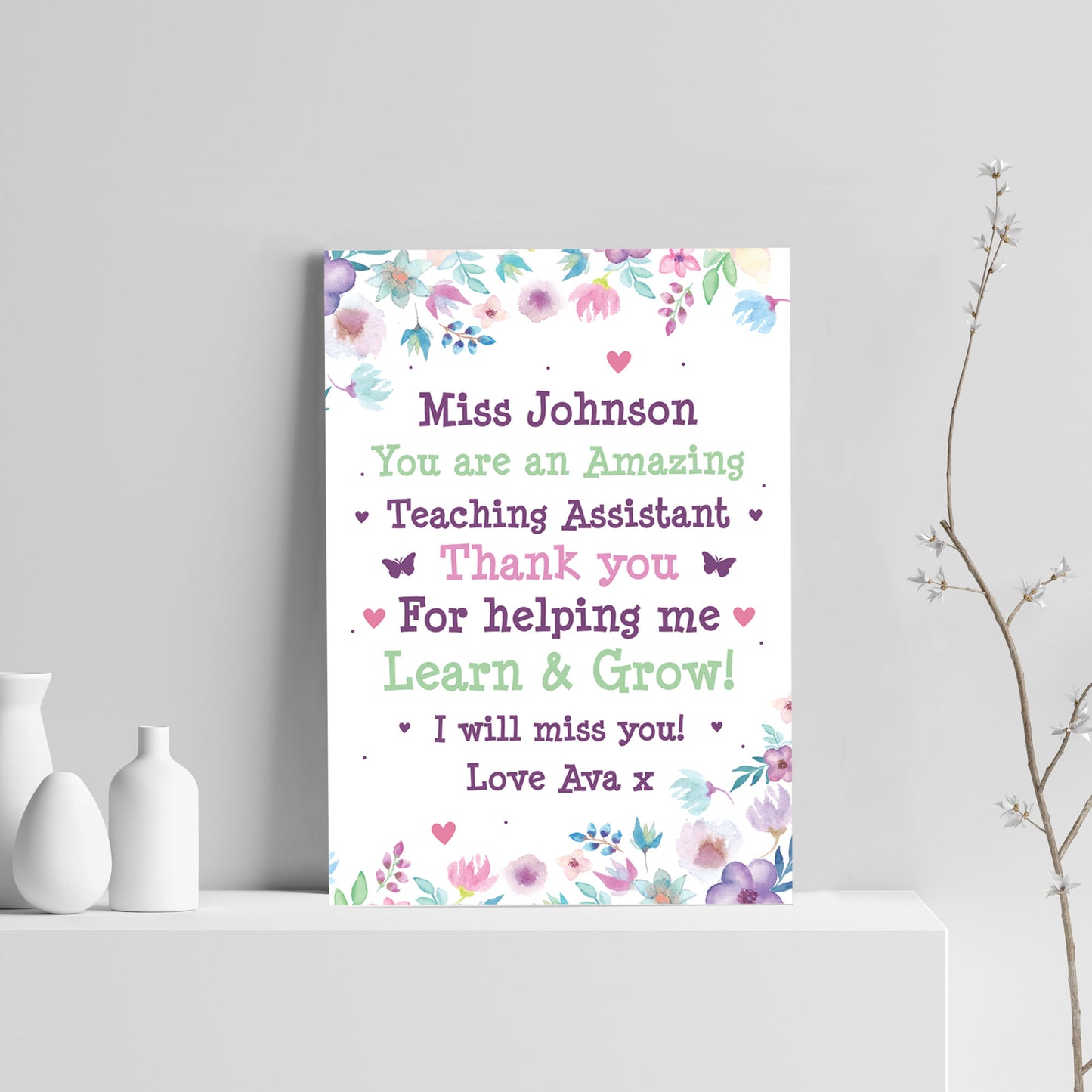 Personalised Teaching Assistant Print Leaving School Nursery
