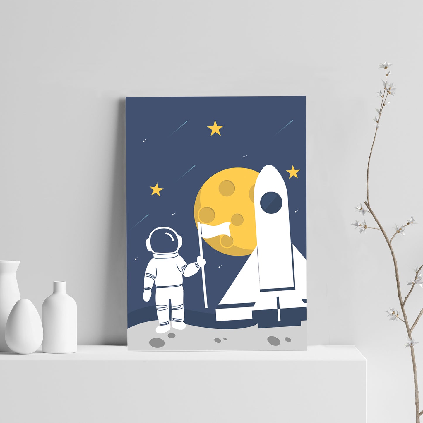 Cute Boys Bedroom Wall Art Space Room Decoration Nursery Decor