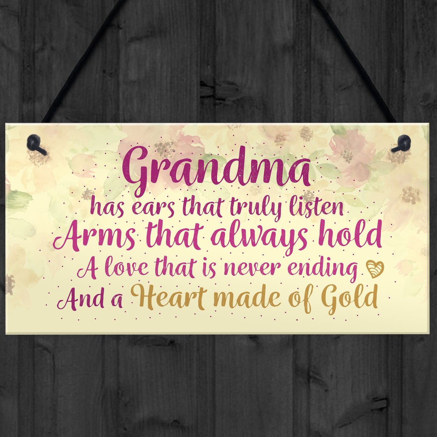 Heart Of Gold Grandparent Grandma Gran Nan Plaques Signs Gift